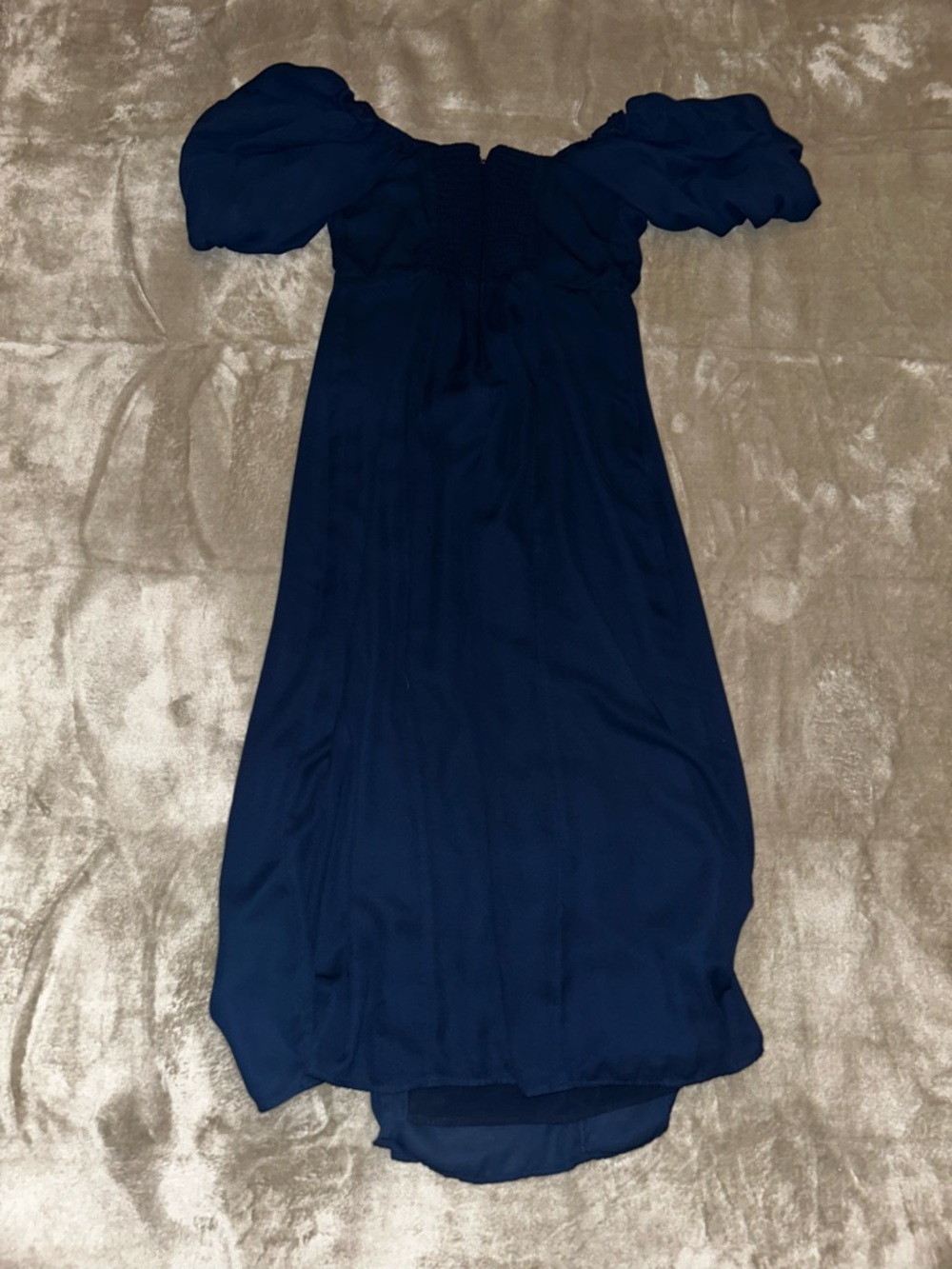Abercrombie & Fitch Navy Off-Shoulder Maxi Dress with Side Slit M - Picture 8 of 10